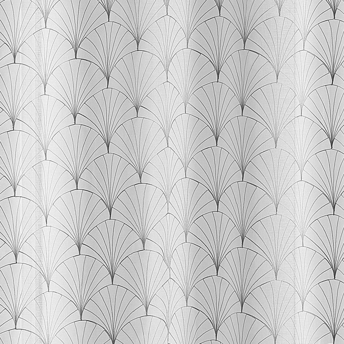 Voilage brodé style art déco - Gris clair