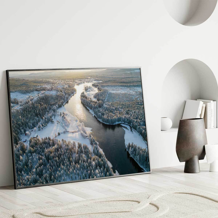 Affiche encadrée Loup artistique affiche encadrée Affiche + cadre en métal - Noir