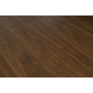Table à manger ronde extensible finition noyer L120-150 cm LEENA