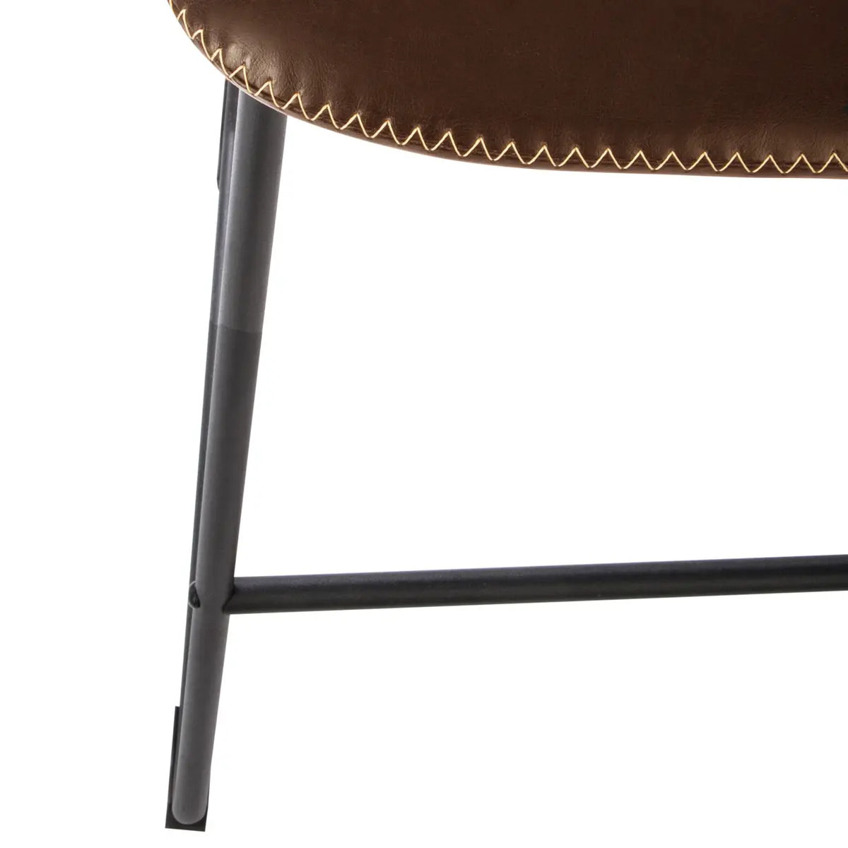 Lot de 2 chaises de bar "Lois" effet cuir marron cognac