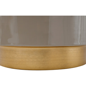 Tavolino Art Deco 350 in metallo taupe e oro