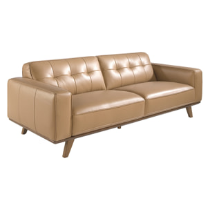 Sofá 3 plazas en piel de vacuno 227x95x78cm