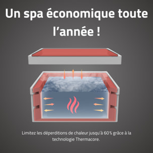 Bestway Spa semi rigide carré Lay-Z-Spa Stockholm Smart AirJet avec WiFi 4-6 personnes