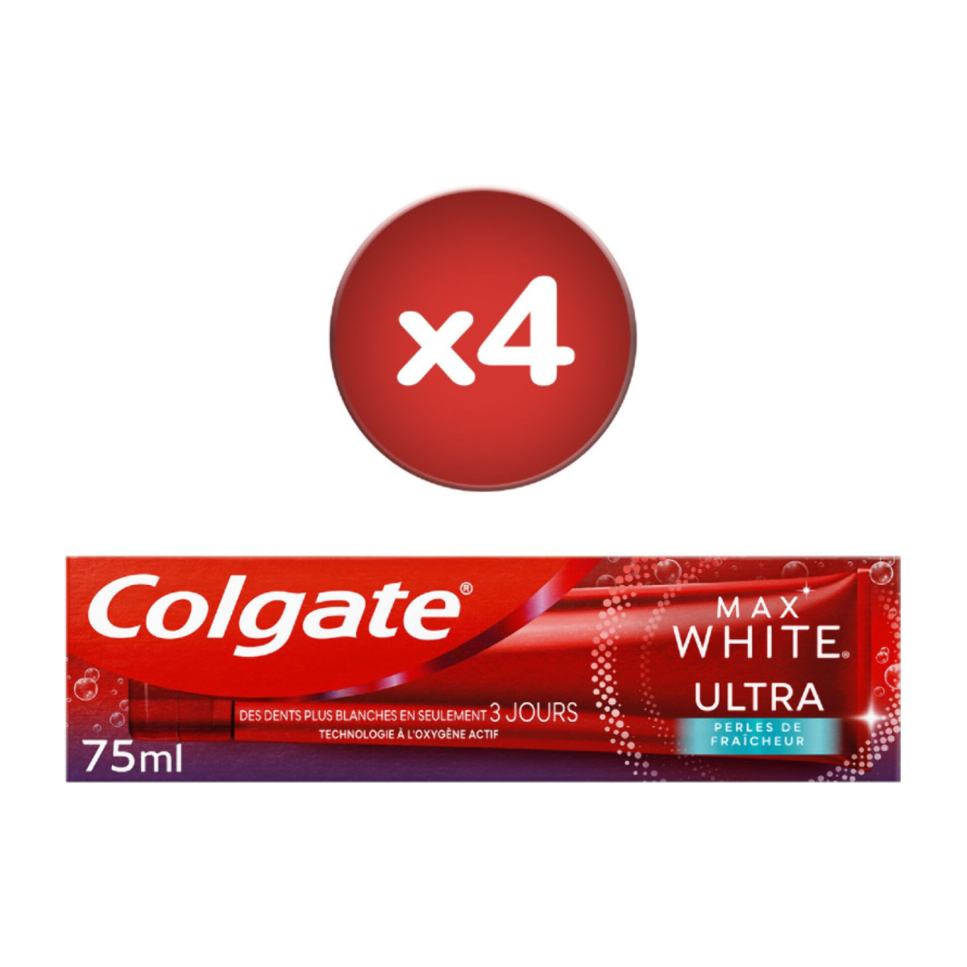 Pack de 4 - 2 lots de 2 - Dentifrices Colgate Max White ultra Perle de Fraicheur