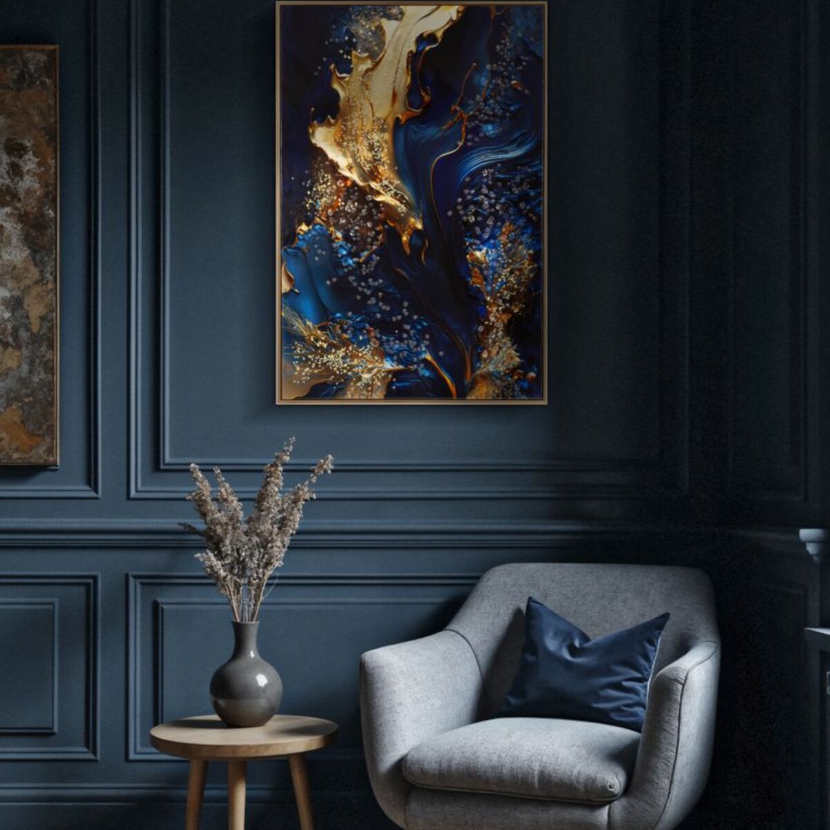 STAMPA SU TELA LACCATA C/CORNICE ANDROMEDA -A- CM 60X4X90