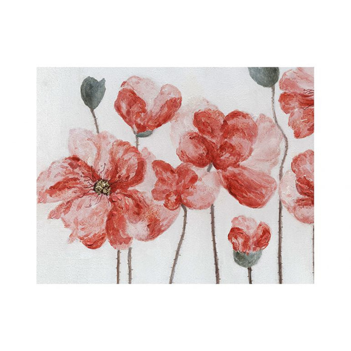 Peinture sur toile cadre décoratif fleurs rouges - NACARAT