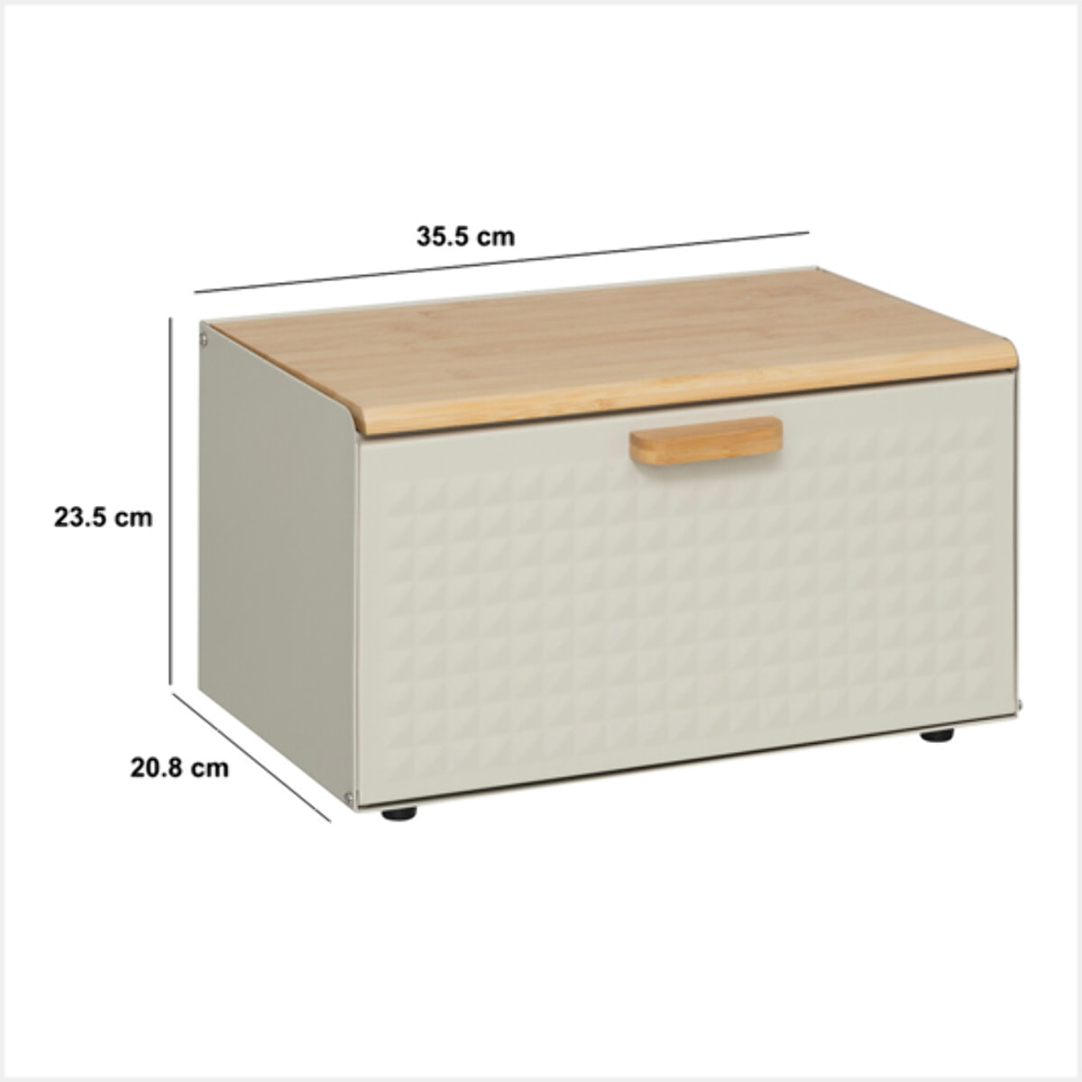 Boîte à pain "Sensia" en métal et bambou noir 35,5cm