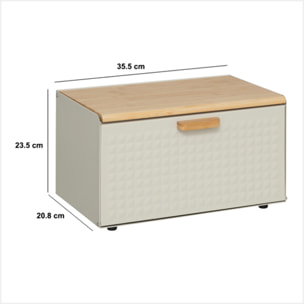 Boîte à pain "Sensia" en métal et bambou noir 35,5cm