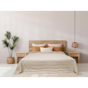 COPRILETTO LETTO MATRIMONIALE PANNA MEZZA STAGIONE TINTA UNITA EFFETTO STROPICCIATO