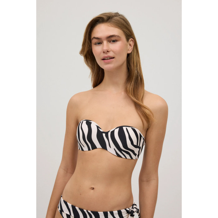 Top bikini con stampa animalier per coppe B e D