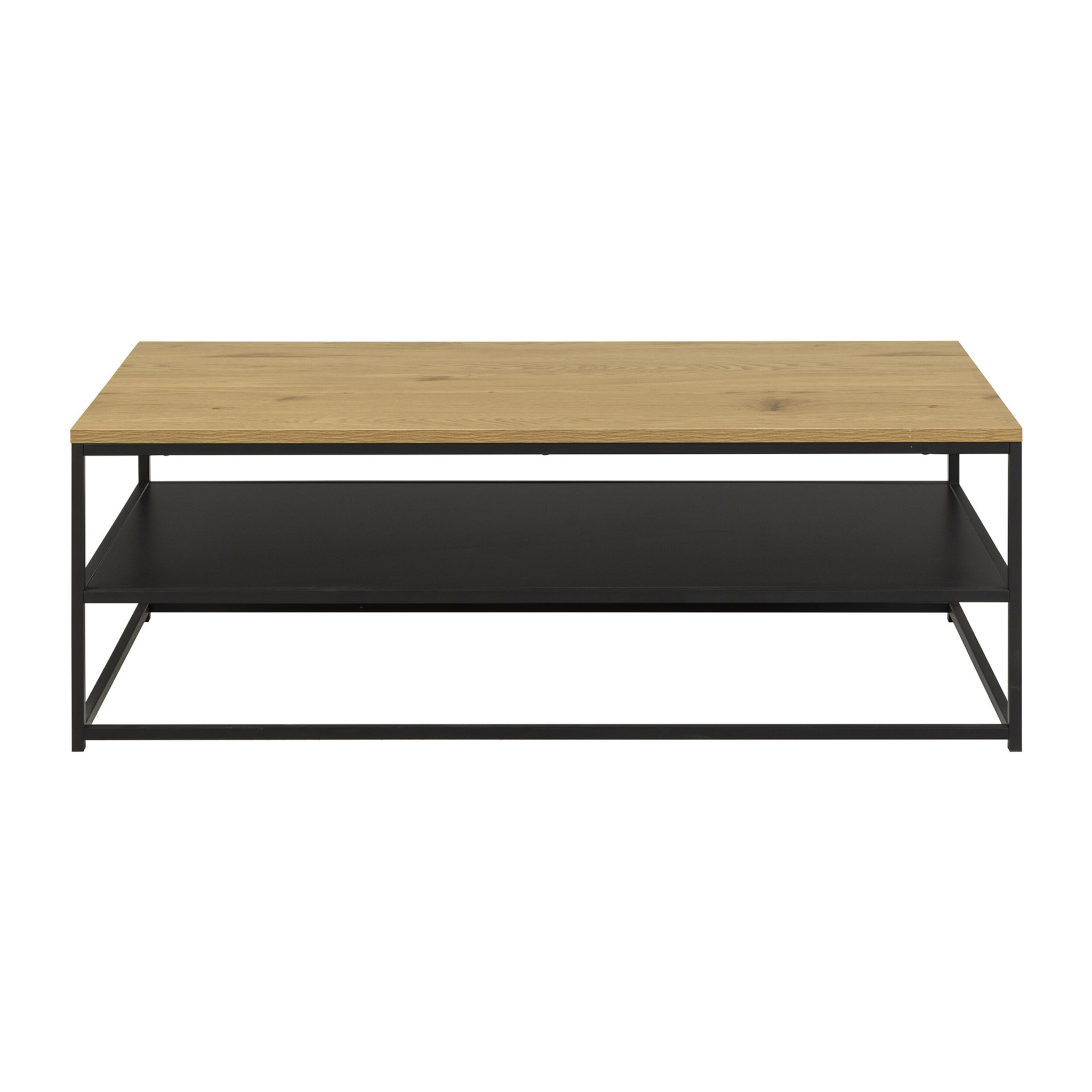Salida - table basse - effet bois et métal noir - 120 cm - Bois / Noir