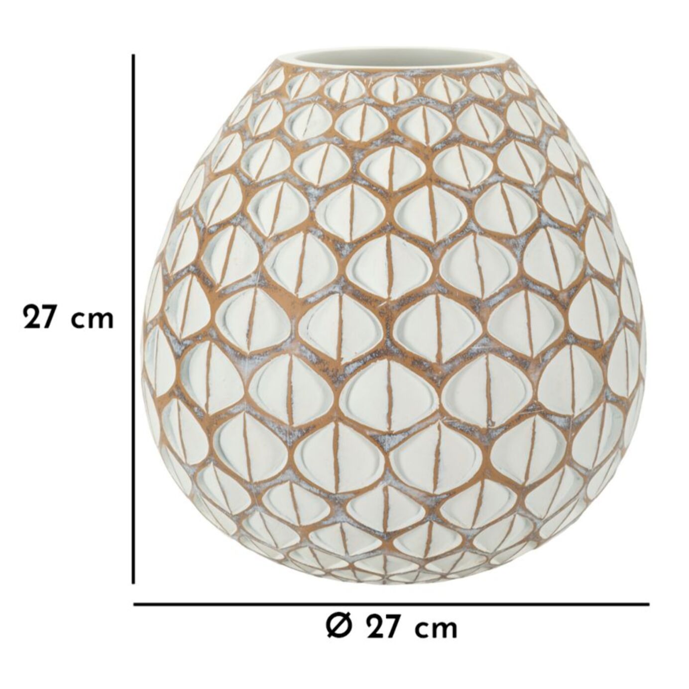 VASO RESINA TIBET CM Ø 27X27