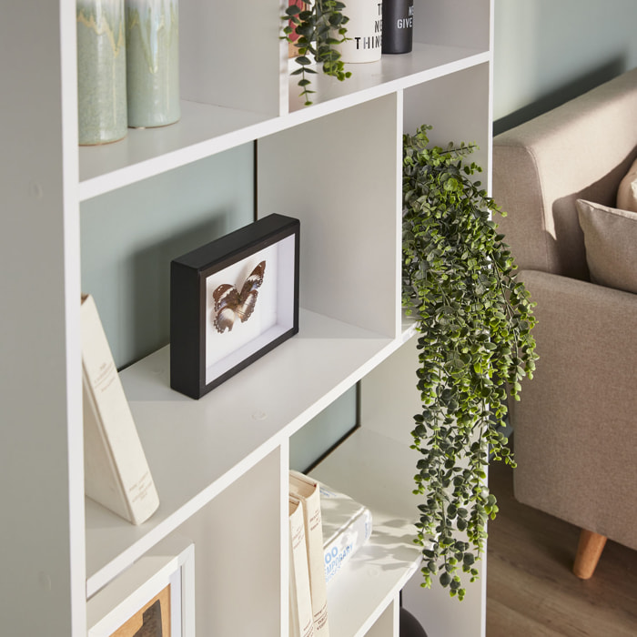 Etagère bibliothèque décor bois 5 étagères 10 compartiments PIETER