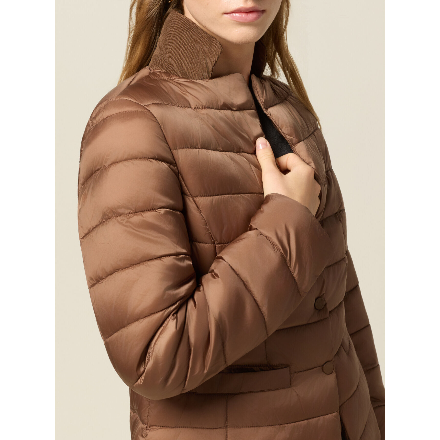 Oltre - Piumino lightweight trapuntato - Marrone