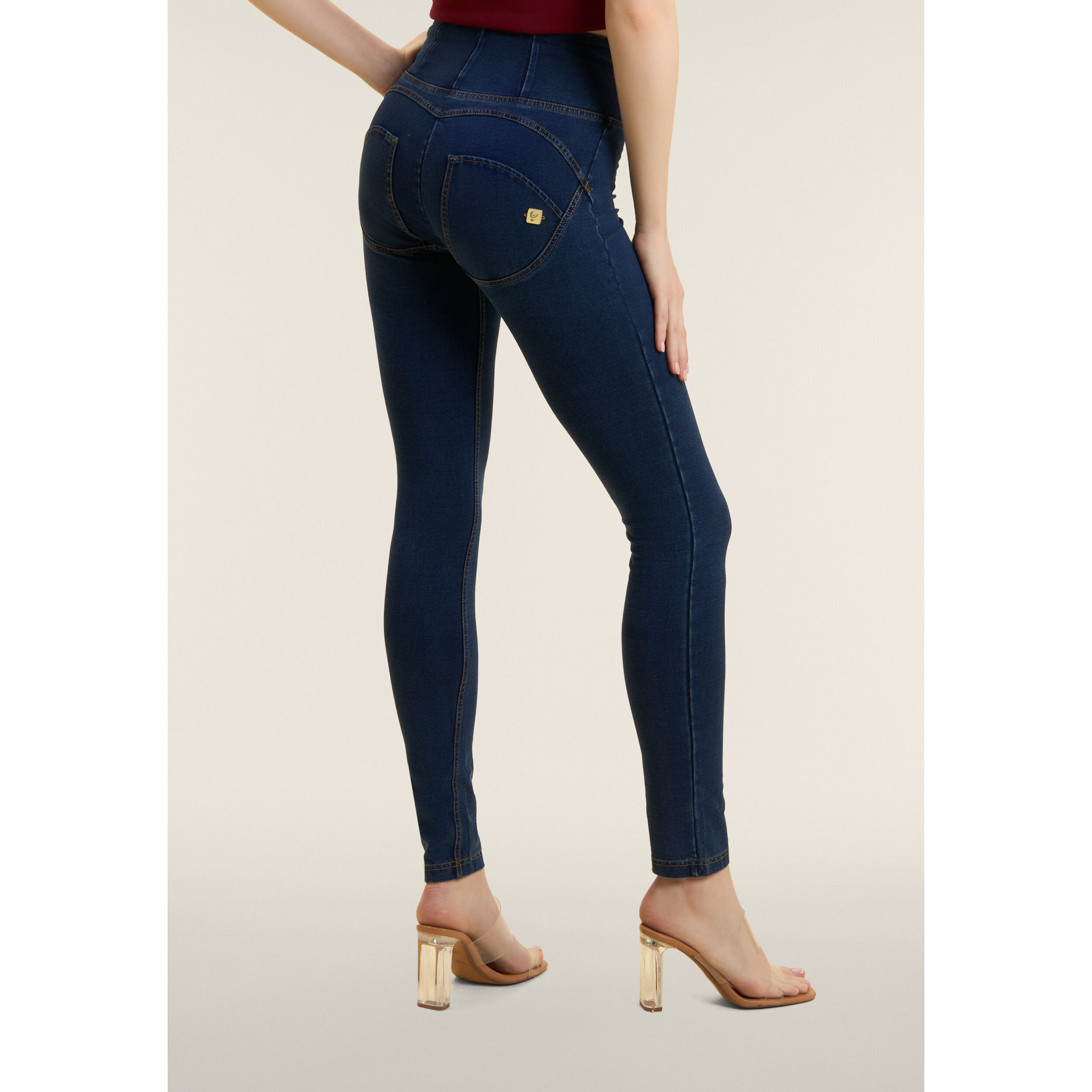 Pantalone WR.UP® skinny vita alta lunghezza regular in denim elasticizzato