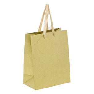 Sac cadeau paillettes petite taille doré