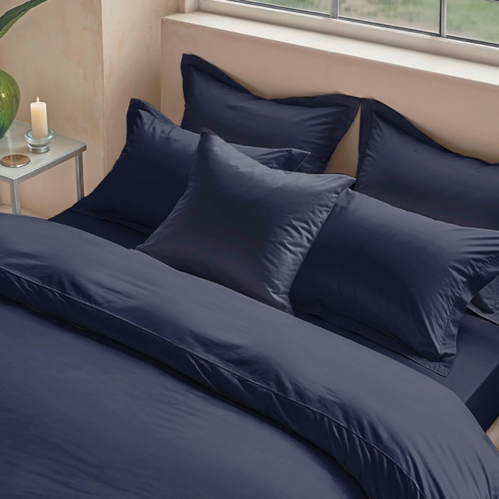 Housse de coussin unie marine