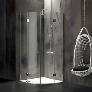 Receveur de douche antidérapant 100 x 80 cm Flight acrylique quart de rond asymétrique