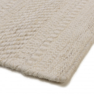 CHARLES - Tapis rectangulaire 200x290cm laine texturée nuances de beige