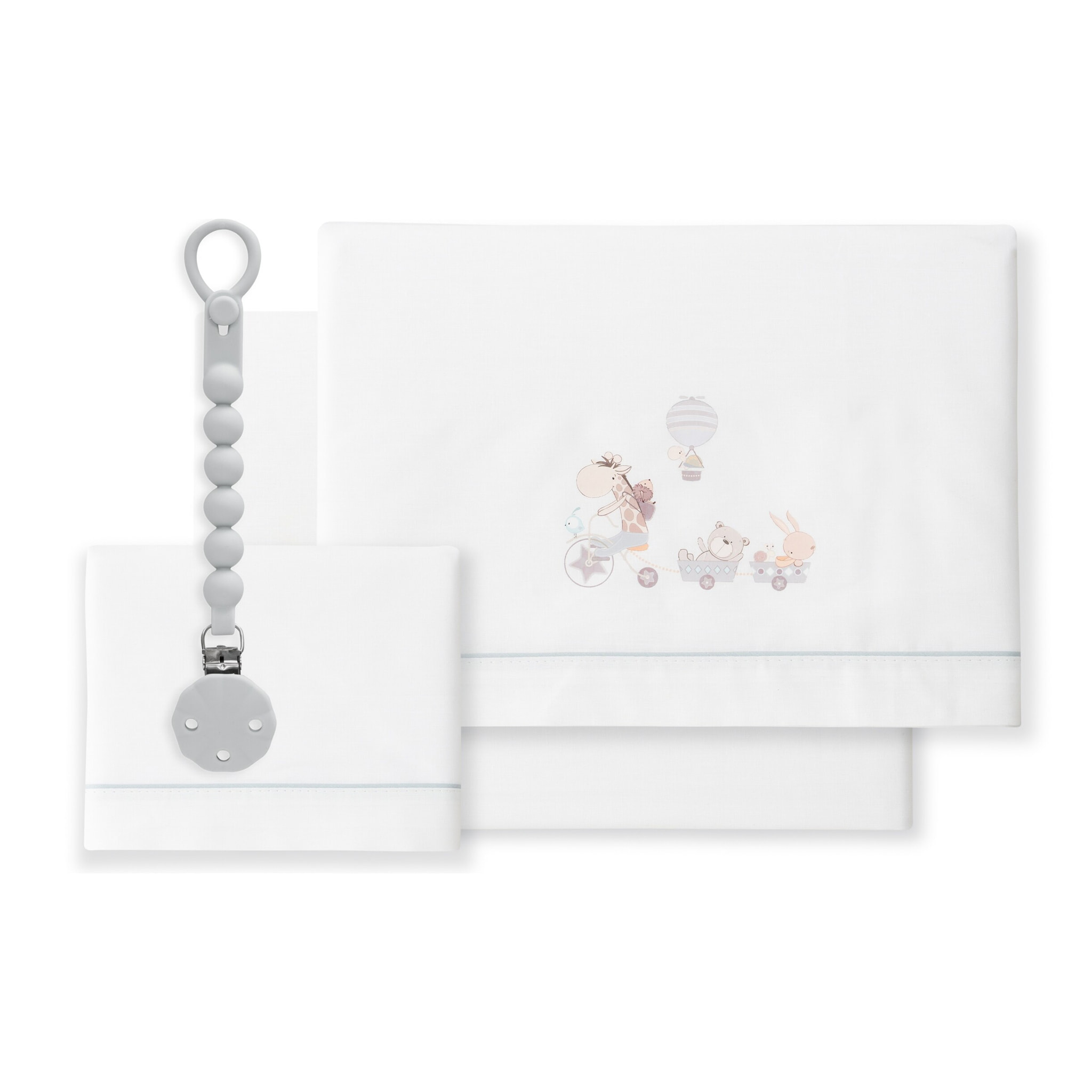 Sábanas Cuna Jirafa Bicicleta & Chupetero