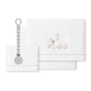 Sábanas Cuna Jirafa Bicicleta & Chupetero