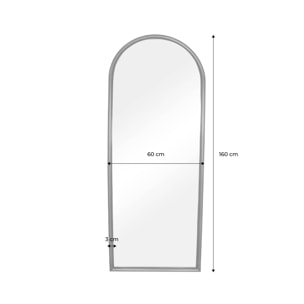 Miroir mural arche bois de pin 60 x 160cm
