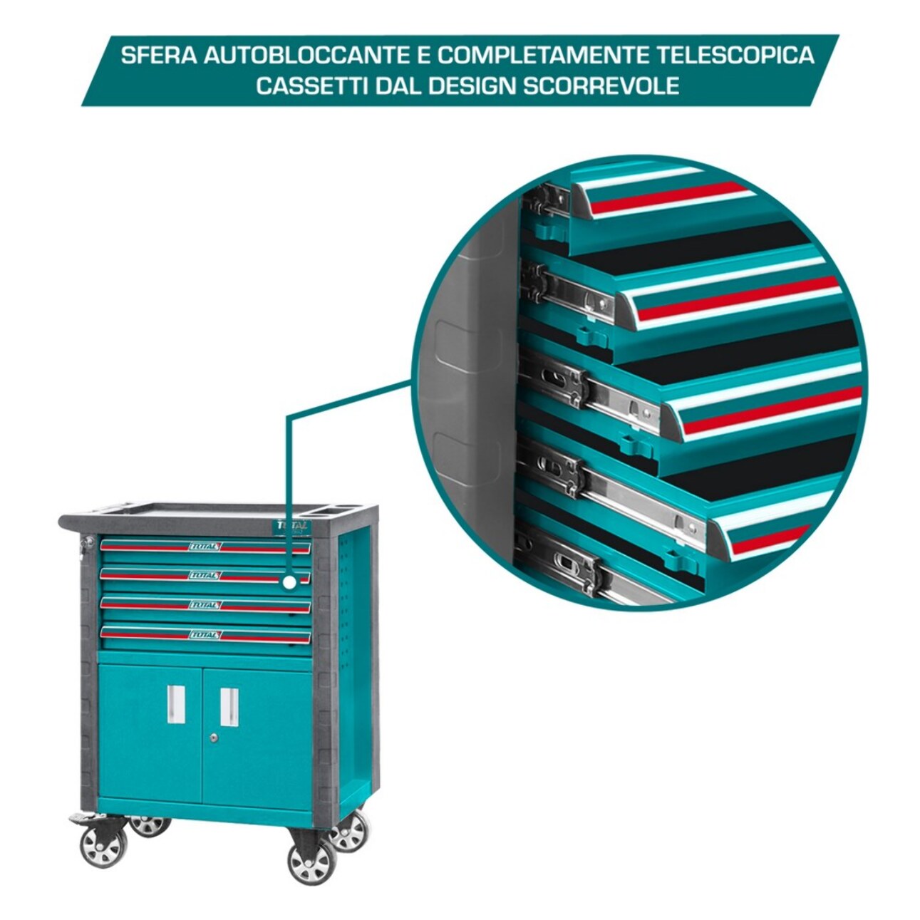 Carrello Porta Attrezzi - 4 Cassetti