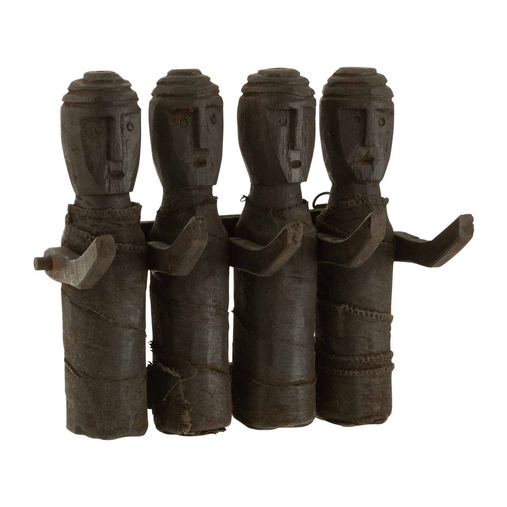 J-Line porte-manteau Marionnettes - bois - noir