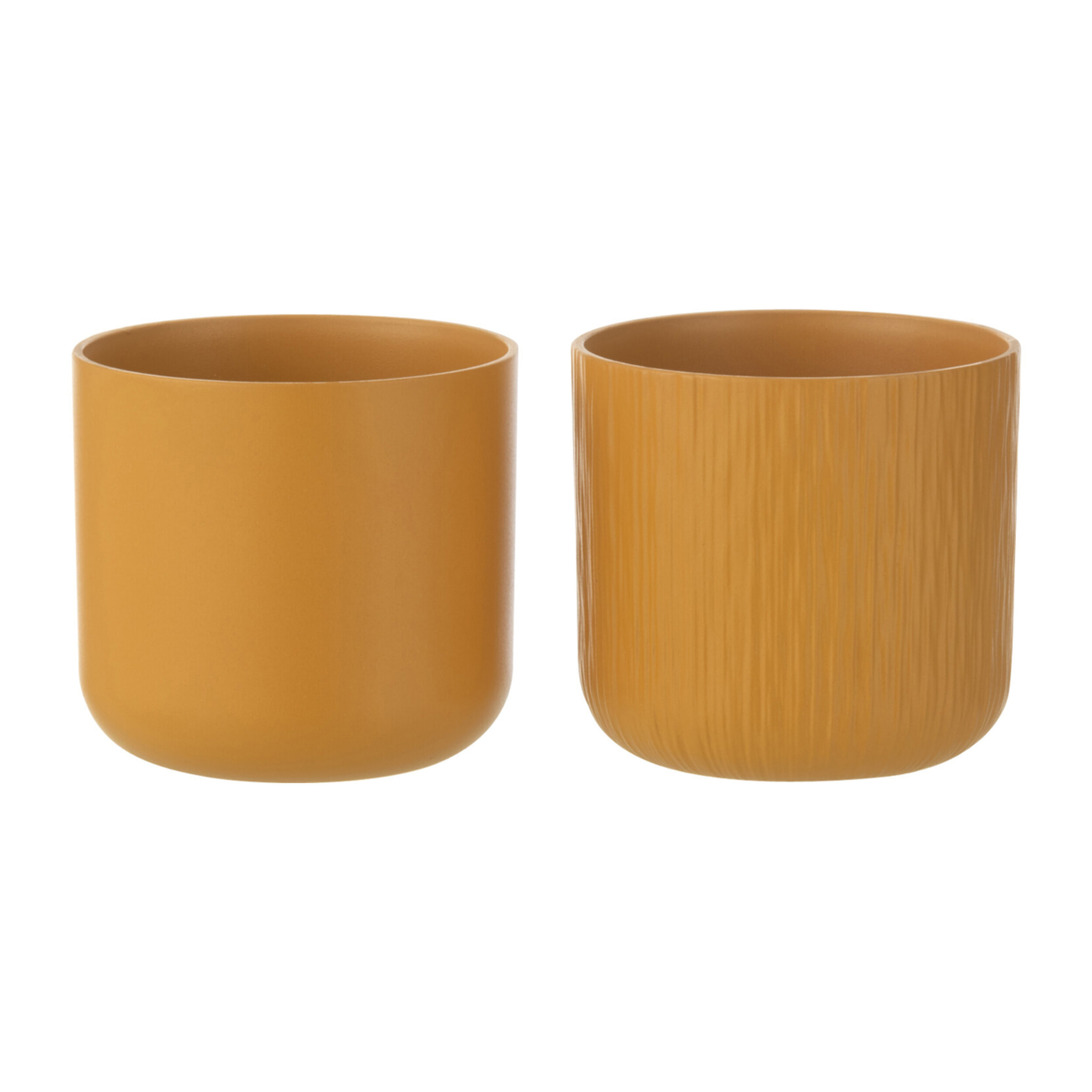 J-Line cache-pot Gen - céramique - ocre - small - 2 pièces - Ø 13.5 cm