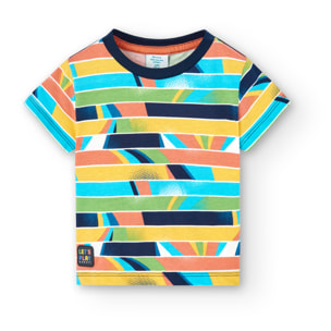 Camiseta niÃ±o estampada, mangas cortas, azul marino, 308034