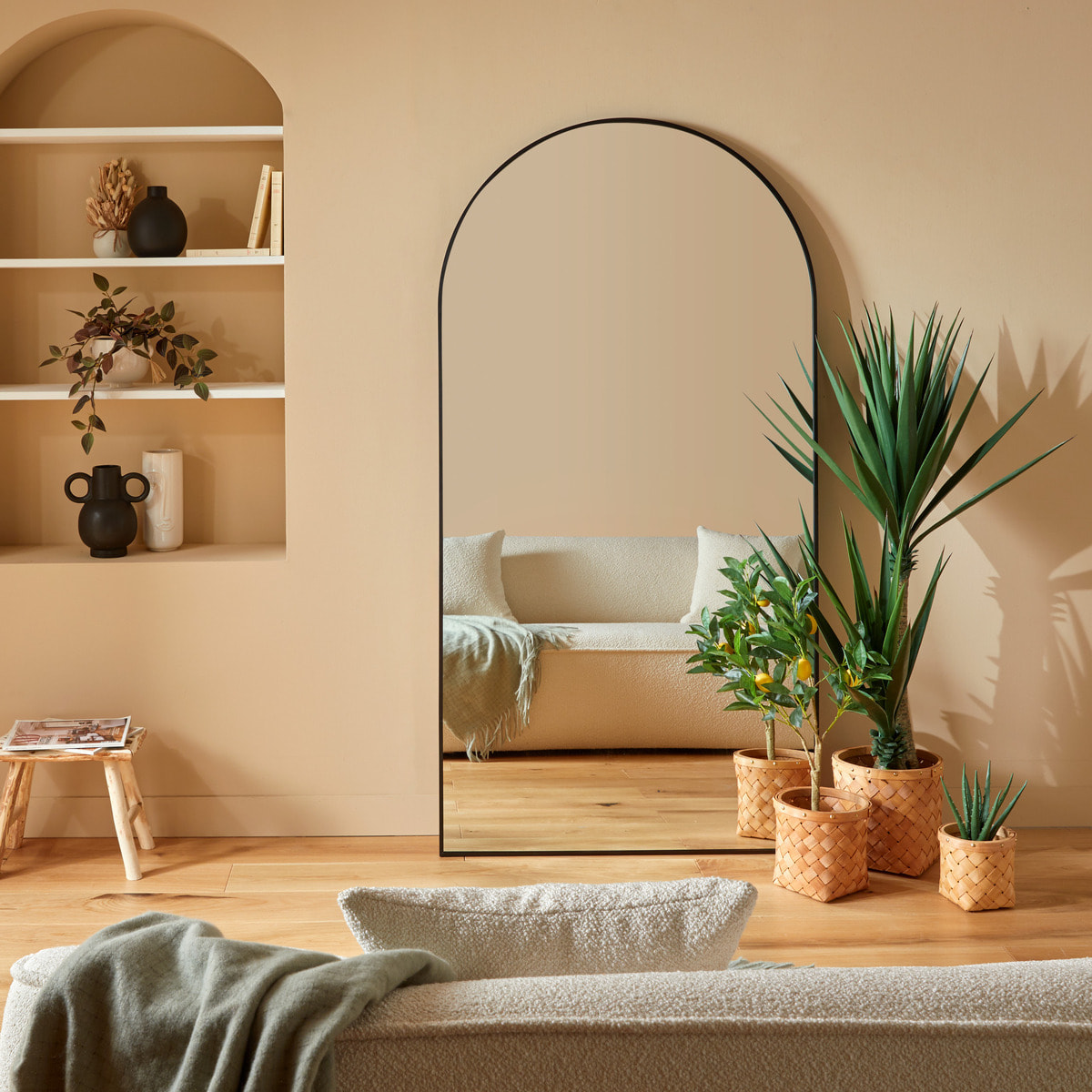 Miroir arche "Alice" noir 177x91cm