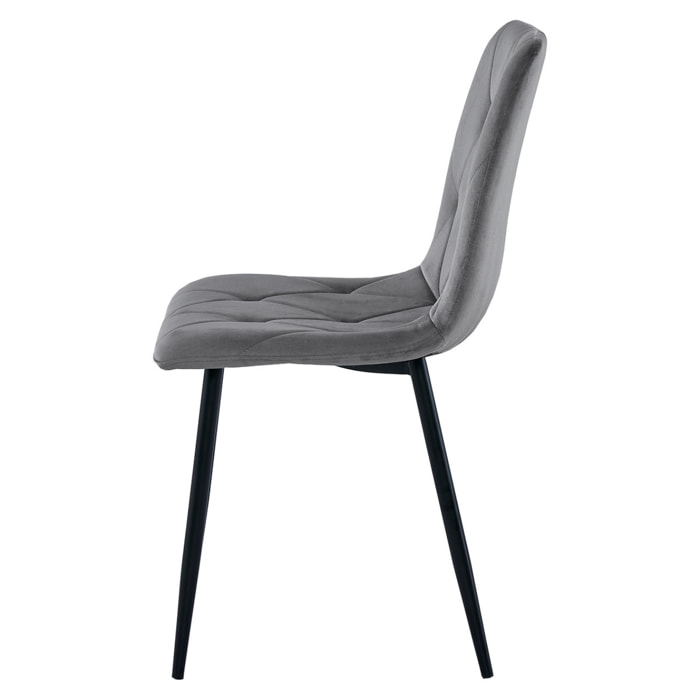 Sedia Libra in velluto grigio scuro con gambe nere