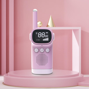 Walkie talkie per bambini D20, 1-3 km, schermo LCD da 1,5, 99 codici di gruppo crittografati. 2 unità.