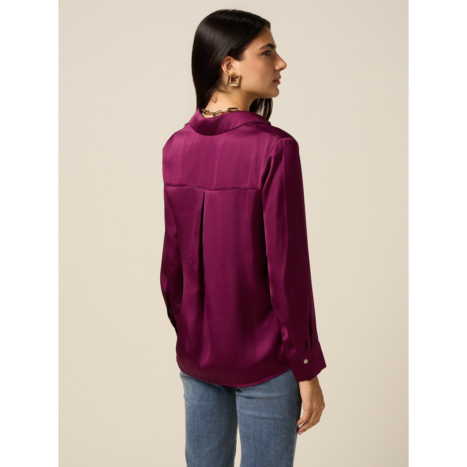 Oltre - Camicia in raso - Bordeaux