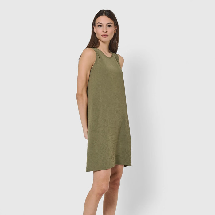 Vestido corto tirantes bambula liso