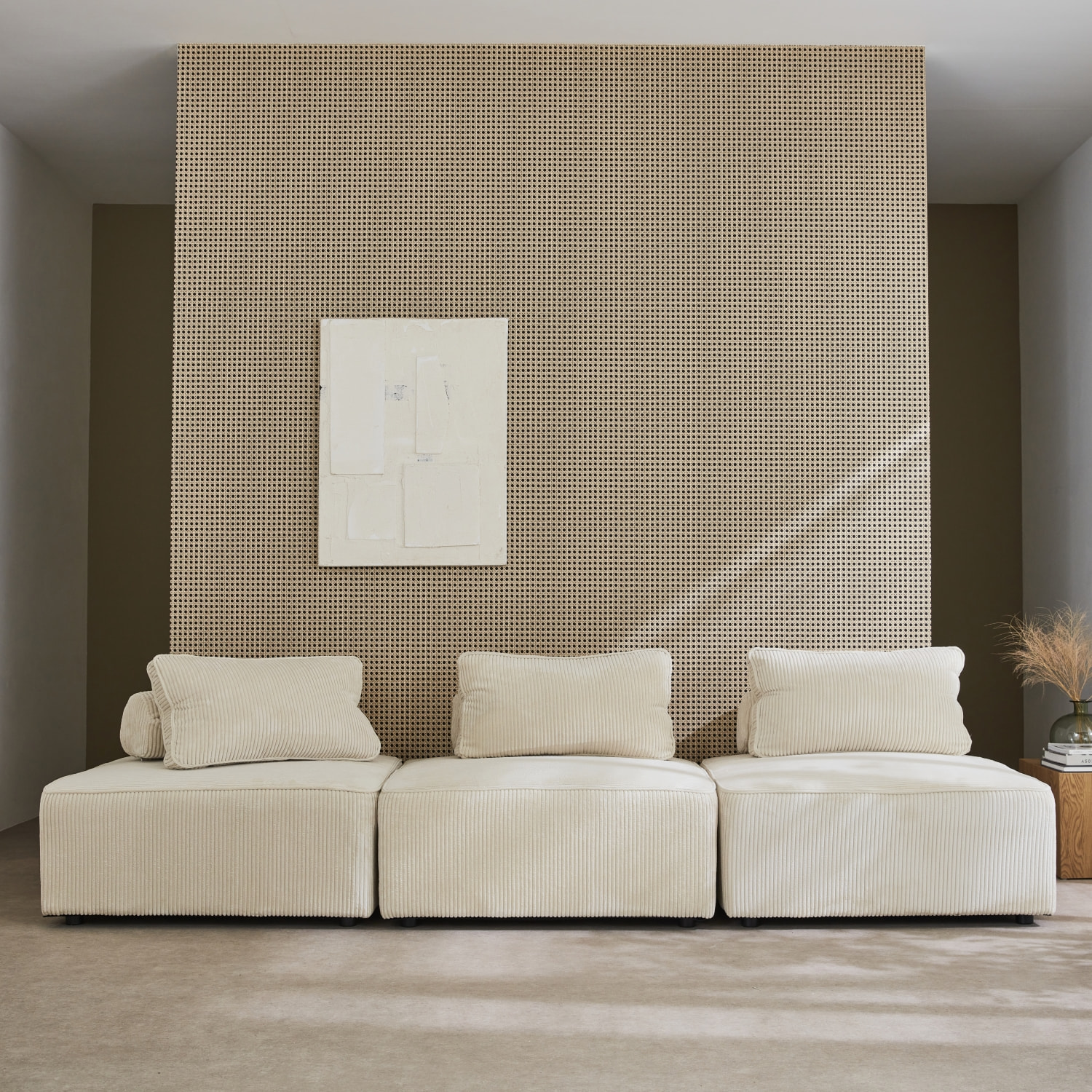 Chauffeuse pour canapé modulable velours côtelé (lot de 3) LAO