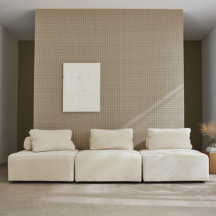 Chauffeuse pour canapé modulable velours côtelé (lot de 3) LAO