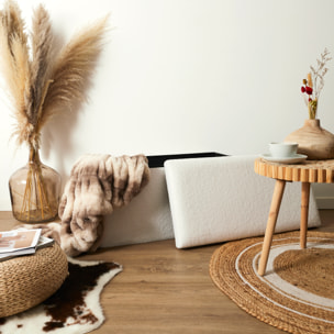 Coffre Banc Pliable - HOME DECO FACTORY - Effet Fourrure - Blanc