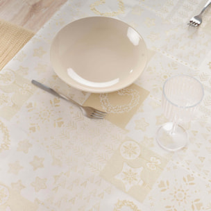 Nappe Anti-tâches Toucher du Tissu Jacquard R22124 Natural Oro Lurex