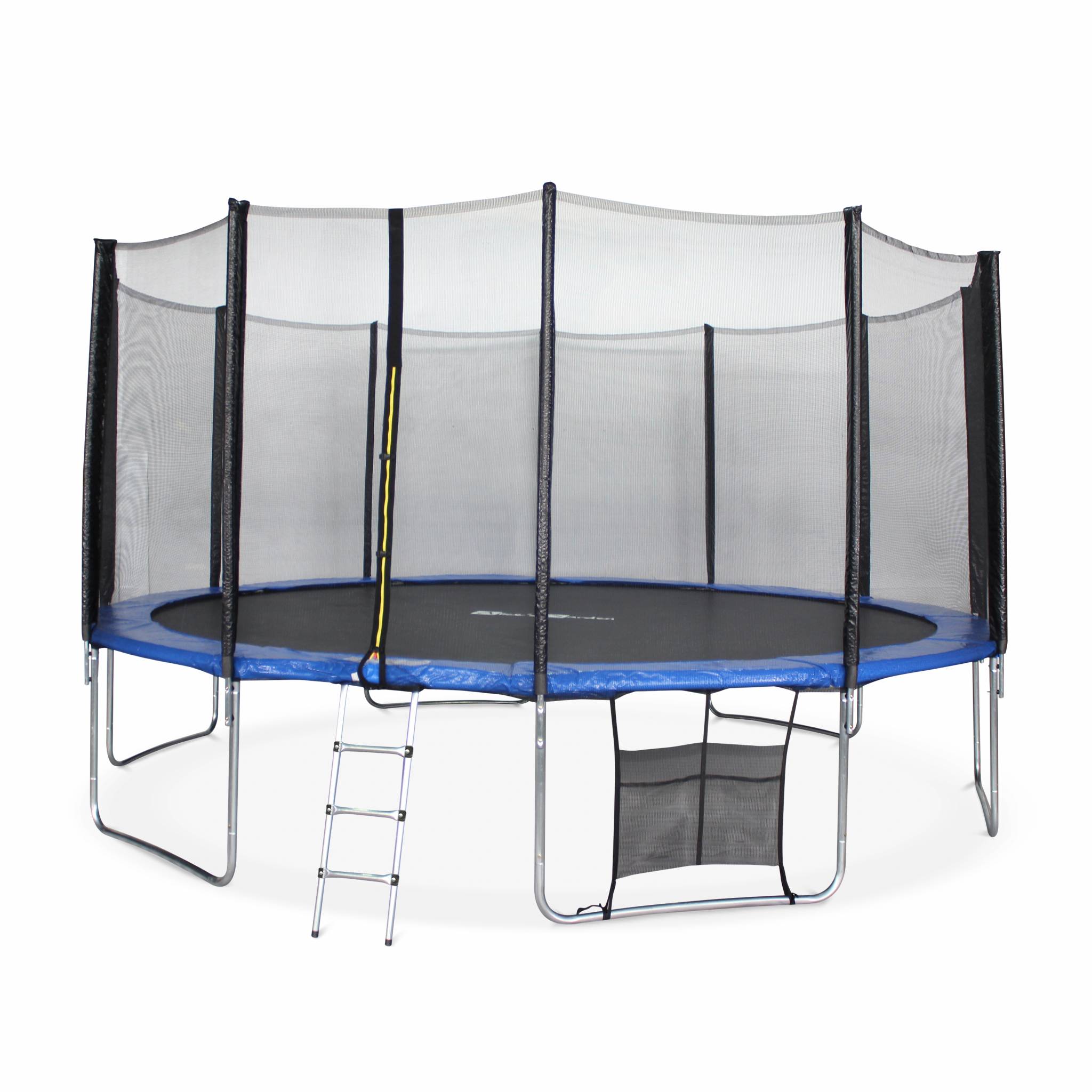 Trampoline 490cm Jupiter XXL bleu avec filet de protection. échelle. bâche. filet pour chaussures. kit d'ancrage. trampoline de jardin 490 cm 4m |Qualité PRO|Normes EU