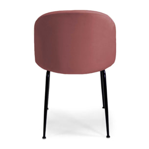 Sedia Sammi Vacchetti in velluto rosa antico con struttura nera cm50x57h77,5