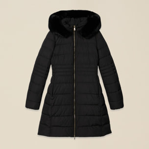 Oltre - Plumífero midi con capucha - Negro