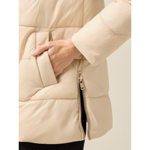 Oltre - Piumino midi con cappuccio - Beige