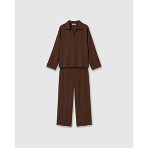Set camicetta pantalone marrone