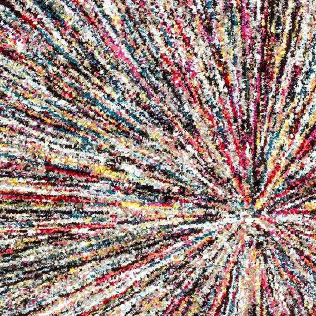 Tapis Gepa aux motifs géométriques destructurés multicolores