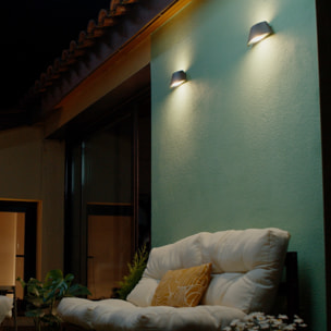 FORLIGHT Courbe - Aplique LED Exterior para Jardín y Terraza. LED 7.2W Blanco Cálido 3000K. Con Protección para Exterior IP65.