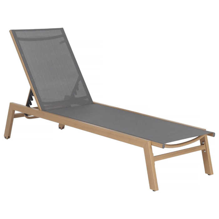 Bain de soleil en aluminium imitation bois  "Elysia" - Gris