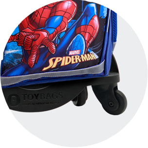 Zaino Spiderman primario a doppio scomparto + trolley con protezione laterale e stoper anteriore, 4 ruote multidirezionali.