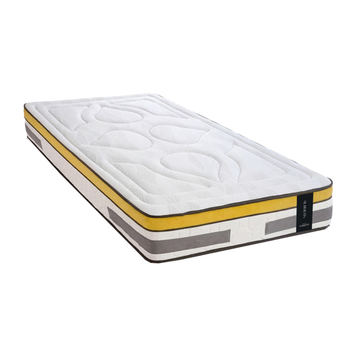 Matelas Hybride Aubertin, Ressorts Ensachés & Mousse Hyper Soft, 24 cm, Accueil Tonique, Soutien Ferme, Garanti 10 ans