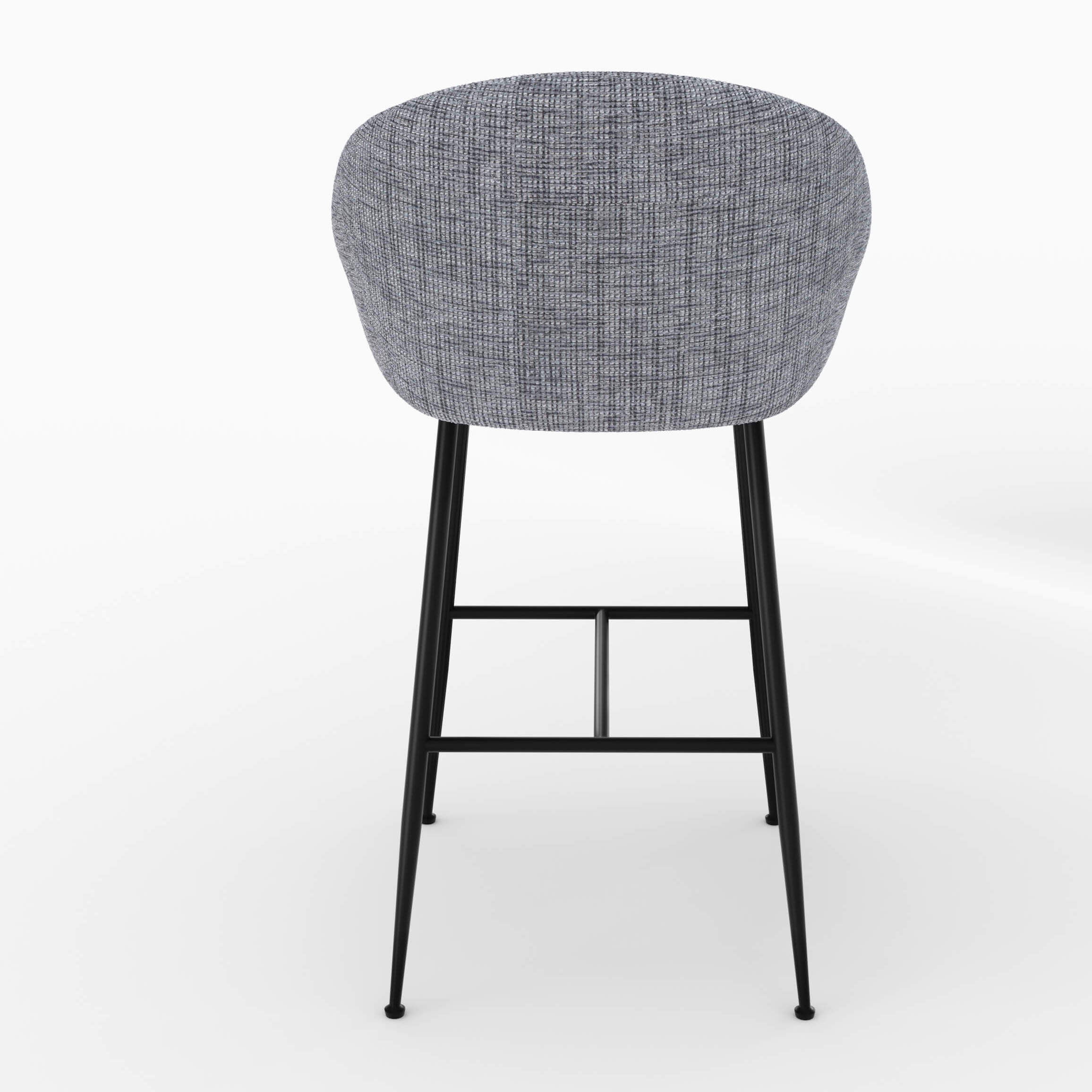 Chaise de bar en tissu gris chiné 76 cm - Socky